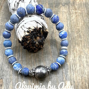 Sodalite beaded  10mm matte finished gemstone bracelets